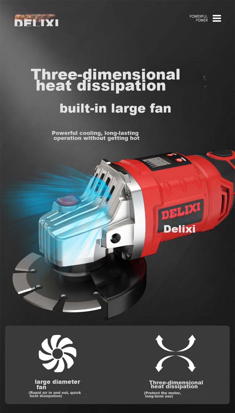 Угловая шлифовальная машина DELIXI ELECTRIC DLX-GD1361, аккумуляторная, 21В, 100мм