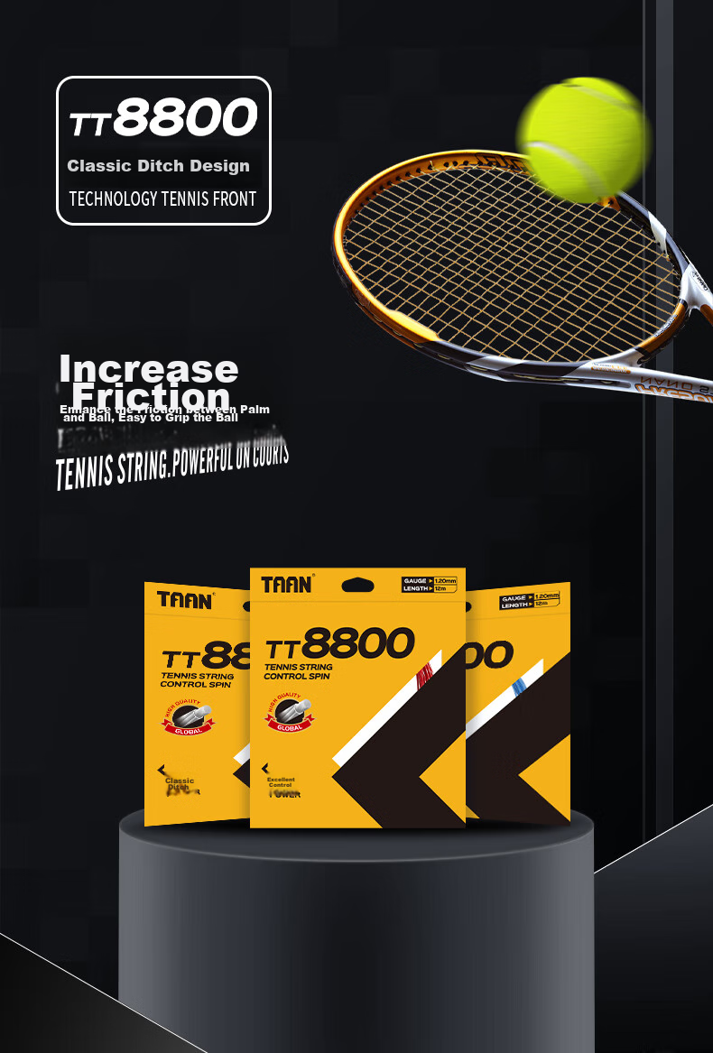 Струны для тенниса Taan TT8800, полиэстер, 12 м, синие