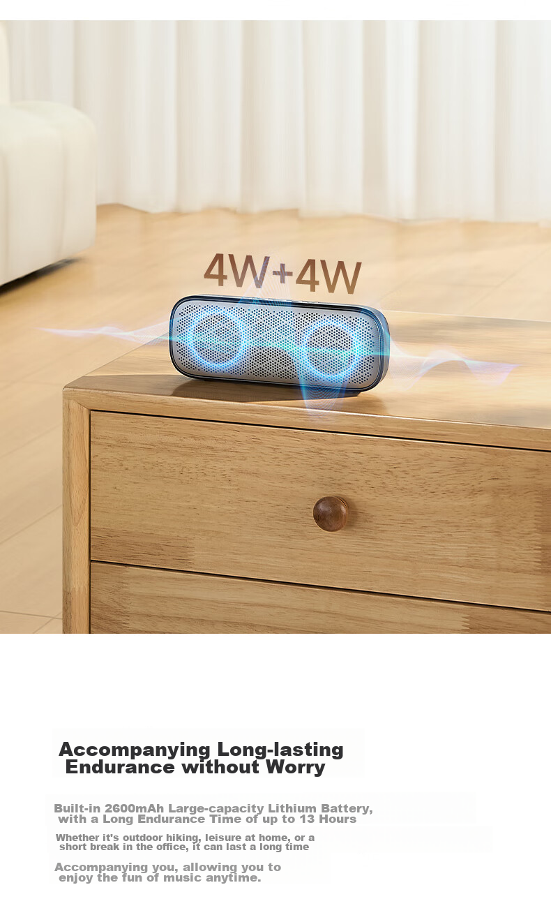 Портативная Bluetooth-колонка EDIFIER M125, мини, для улицы, стильная, с голосовым помощником, серая