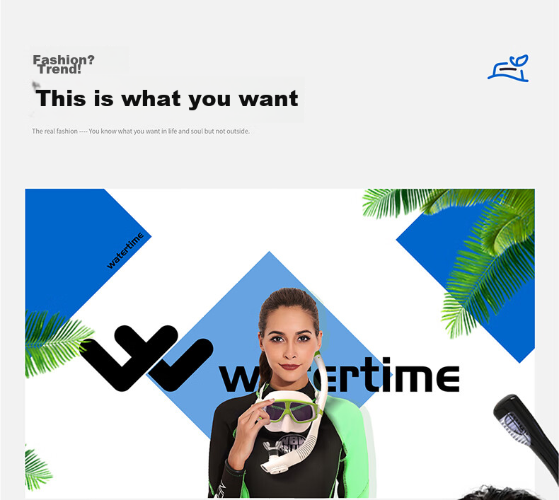 Маска для дайвинга WATERTIME, комплект для снорклинга, полная система сухого дыхания, маска для плавания с миопией, 300 градусов