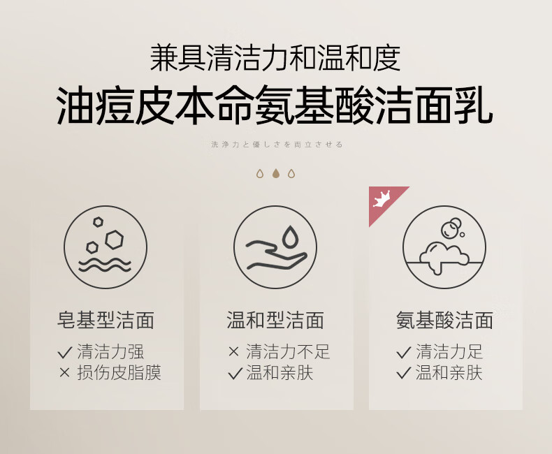 儒意（RUYI）氨基酸洗面奶男女士温和清洁控油保湿不紧绷敏感肌洁面乳 【驱螨净痘】氨基酸洗面奶