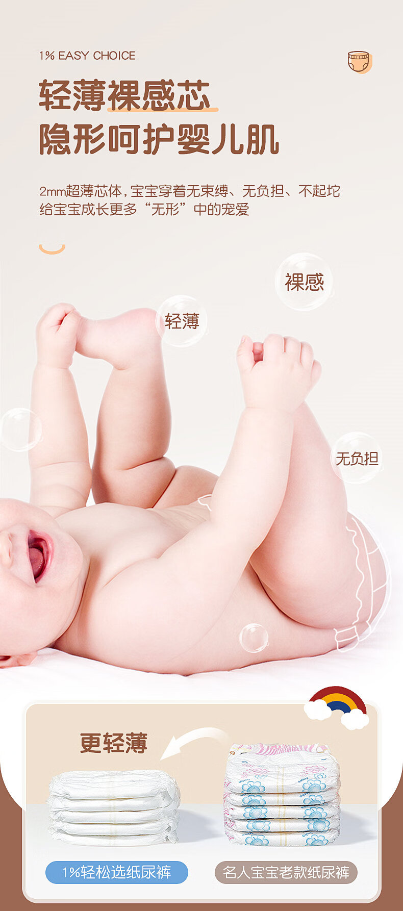 名人宝宝拉拉裤XXXL码48片(≥17kg)婴儿成长裤箱装