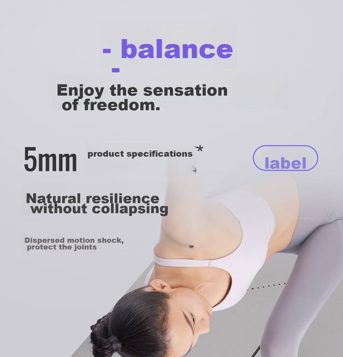 Коврик для йоги Keep Natural Rubber, 183*66 см, толщина 5 мм, нескользящий, с разметкой тела