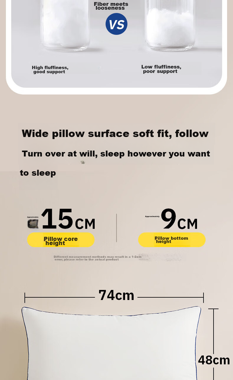 Подушка SleepHero Anti-Oily White Pillow, 40 шт., хлопок класса А, антиклещевая, антибактериальная, для глубокого сна