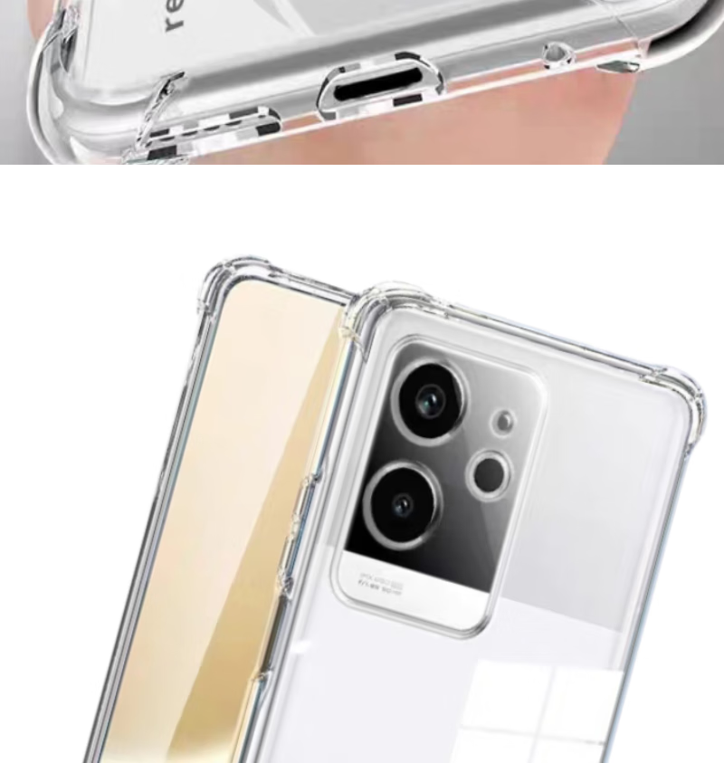 Защитный чехол MAIKUQI для Realme GT6, противоударный, с защитой четырех углов, прозрачный мягкий ТПУ, прозрачно-белый