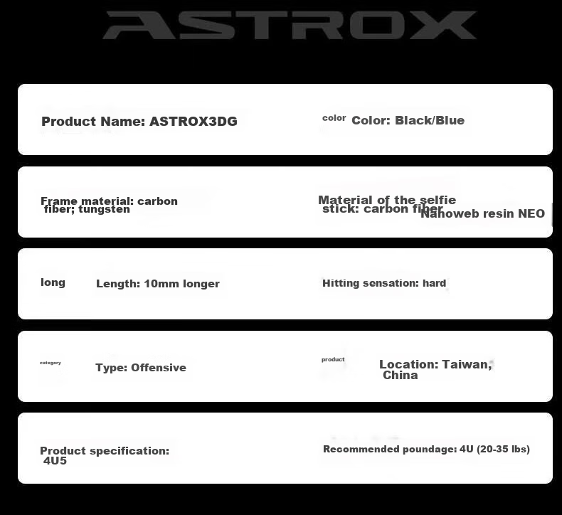 Бадминтонная ракетка YONEX Astrox AX3DGST, полнокарбоновая, струнная, 4U, 26 Lbs, черная и синяя, с лентой для захвата