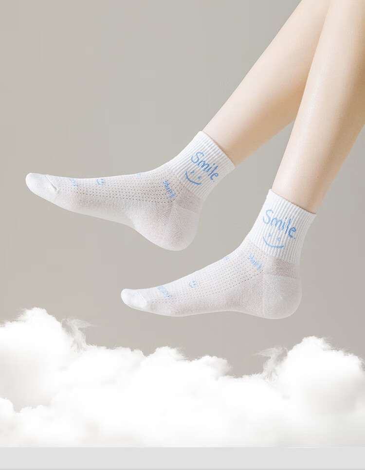 Носки MiiOW Mesh для женщин, дышащие тонкие носки с коротким бортом на осень и зиму, удобные белые носки, 5 пар