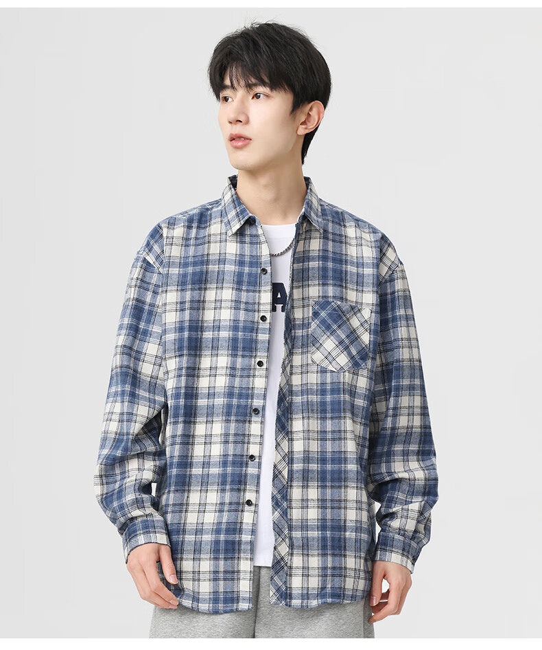 Рубашка мужская Jeanswest, клетчатая, с длинным рукавом, трендовая, черная, размер XL