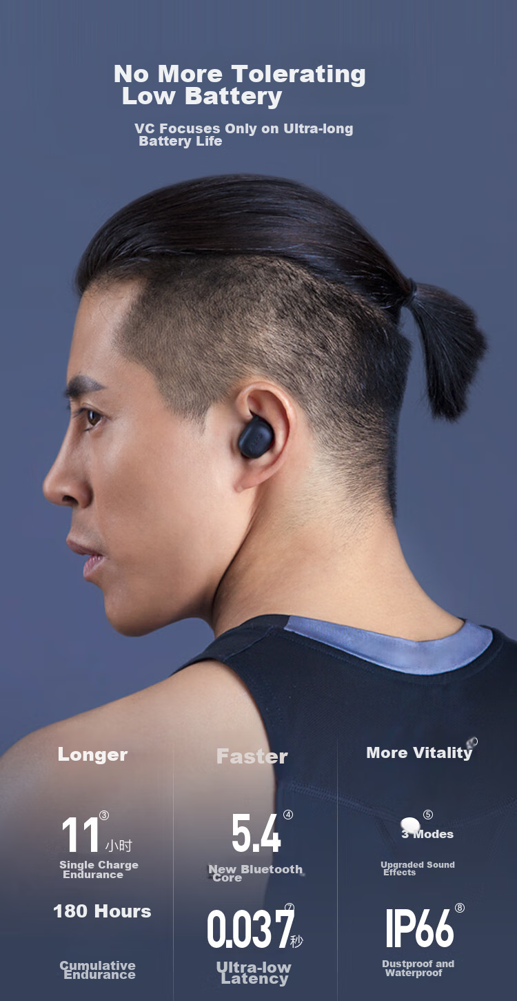 iGene Беспроводные наушники Bluetooth 5.4 с шумоподавлением, 180 часов работы, водонепроницаемые IPX6, черный