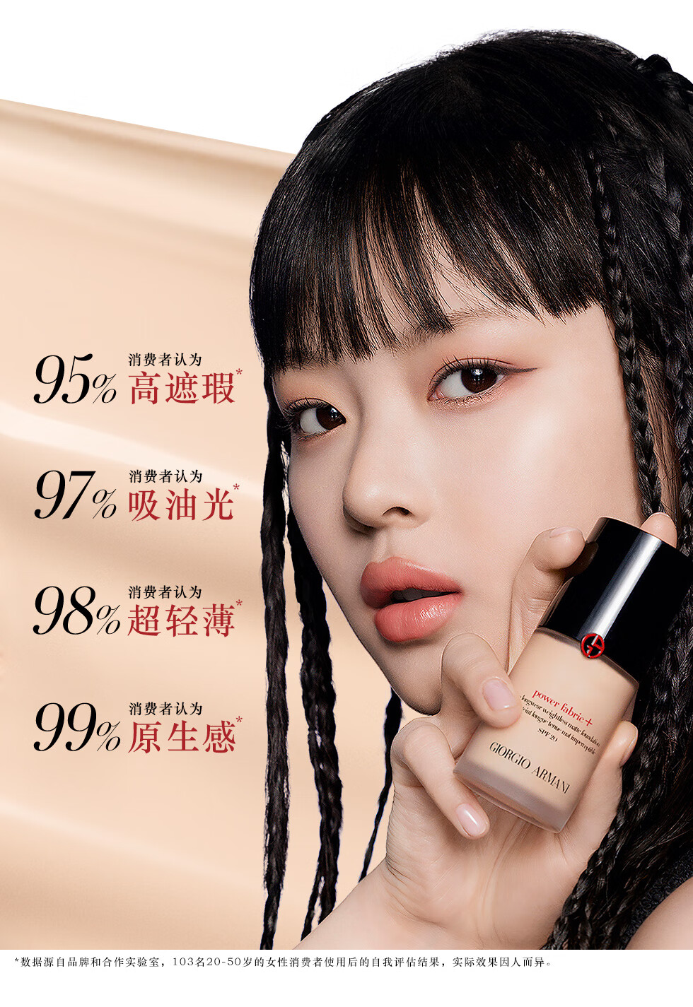 阿玛尼权力持妆PLUS粉底液#4.5 干净底妆遮瑕控油 生日新年礼物送女友