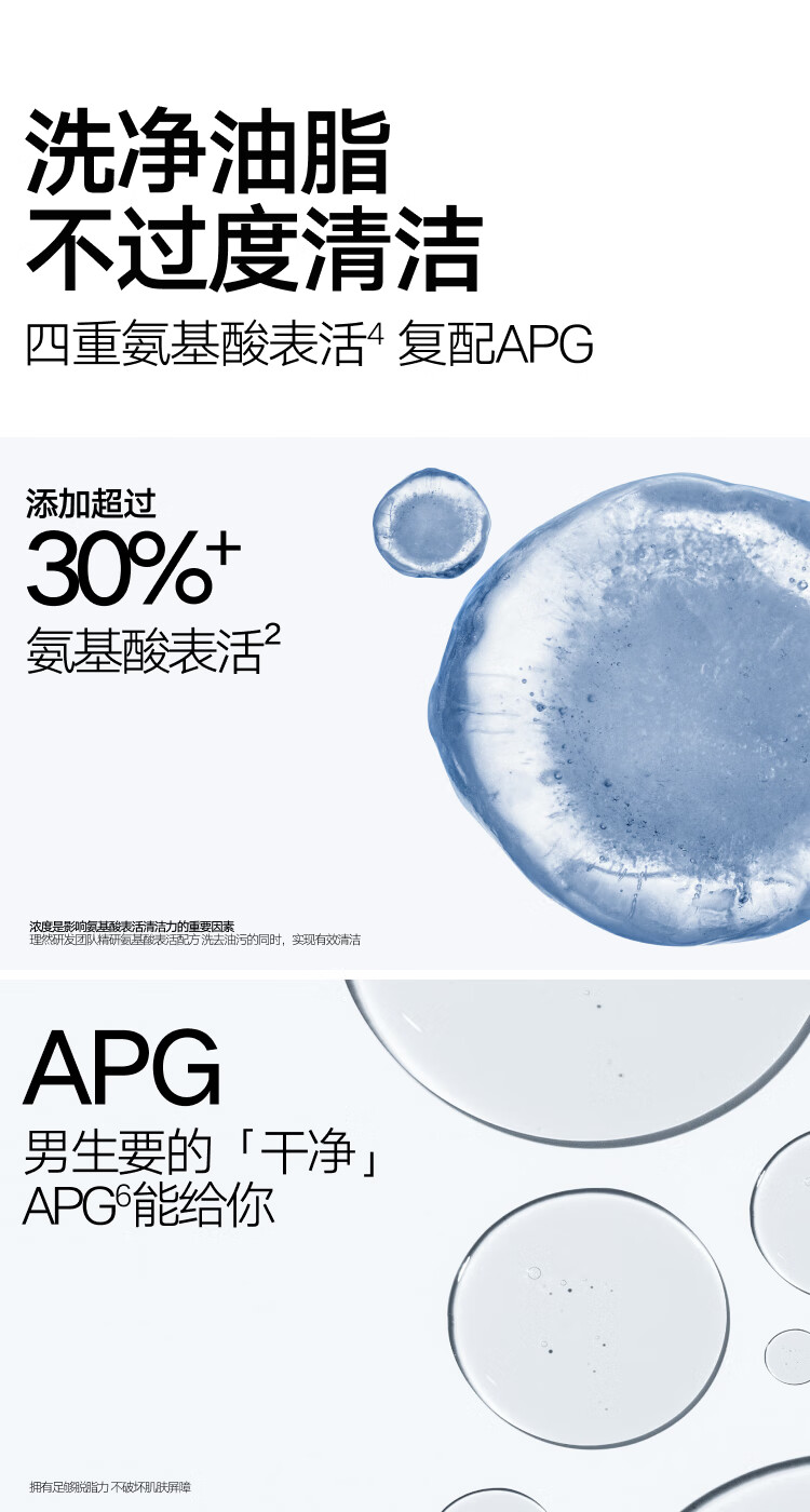 理然男士控油氨基酸去黑头洗面奶 保湿补水去油洗面奶男大油皮150g*2