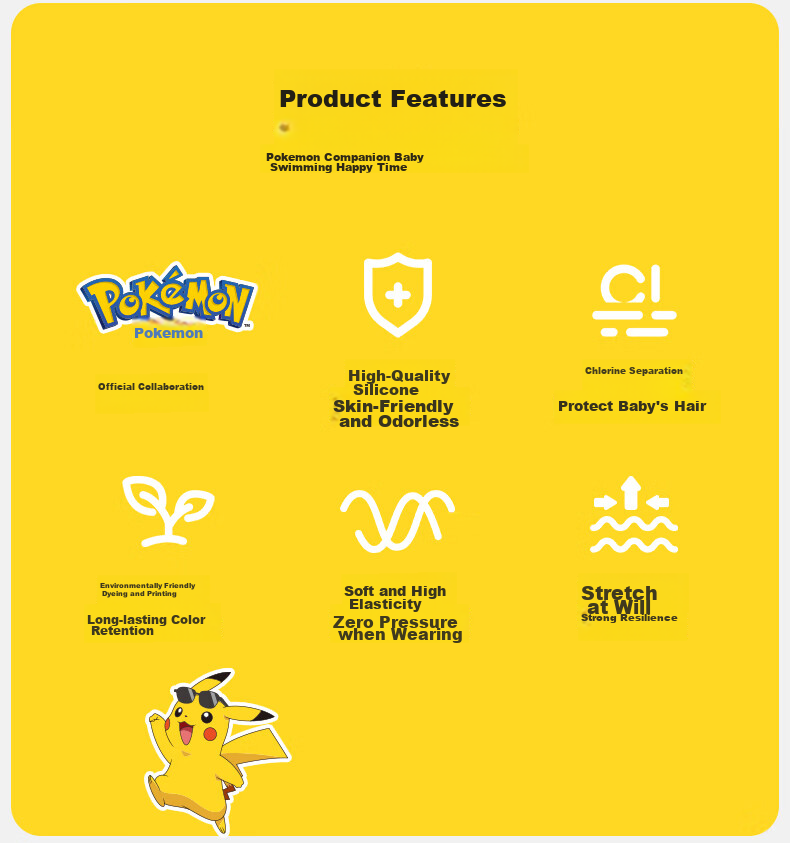 Детская шапочка для плавания Suanshi Pokemon, силиконовая, для мальчиков и девочек, с принтом Пикачу, Черепашки Дженни