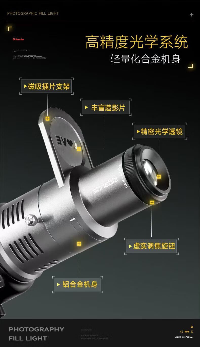 Светодиодный прожектор Sidande Light Quantum Spotlight Q100C Lite, Q40, Q120, профессиональный светодиодный модуль, оптический зум-проектор, атмосферное освещение, расширяемый и масштабируемый