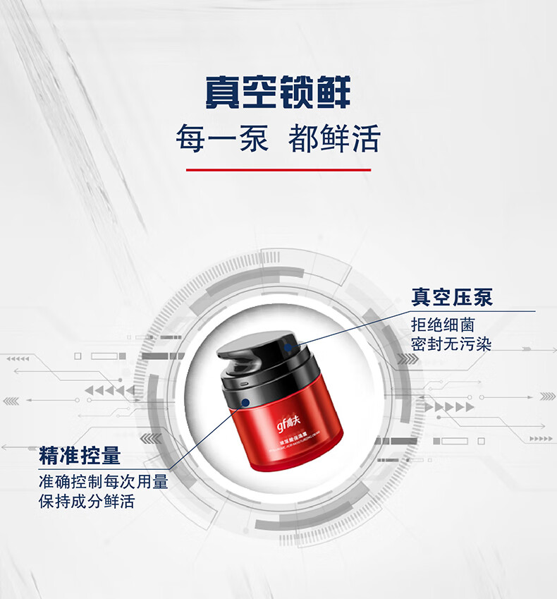 高夫（gf）玻尿酸空气感保湿面霜50g 补水滋润乳液男士护肤品乳液