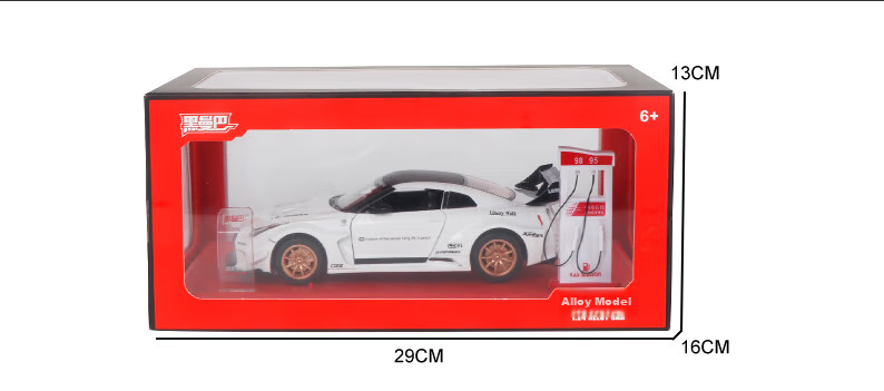 Модель автомобиля Heimanba GTR 1:24 Белый, коллекционная модель из сплава для мальчиков и девочек, подарок для детей