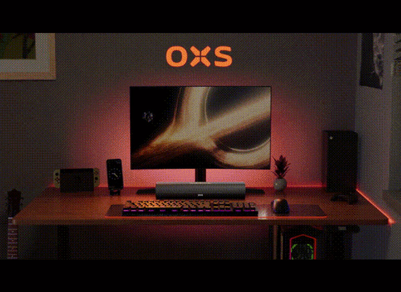 Игровые колонки OXS Thunder Lite S2, виртуальный 7.1.2, стерео, черный