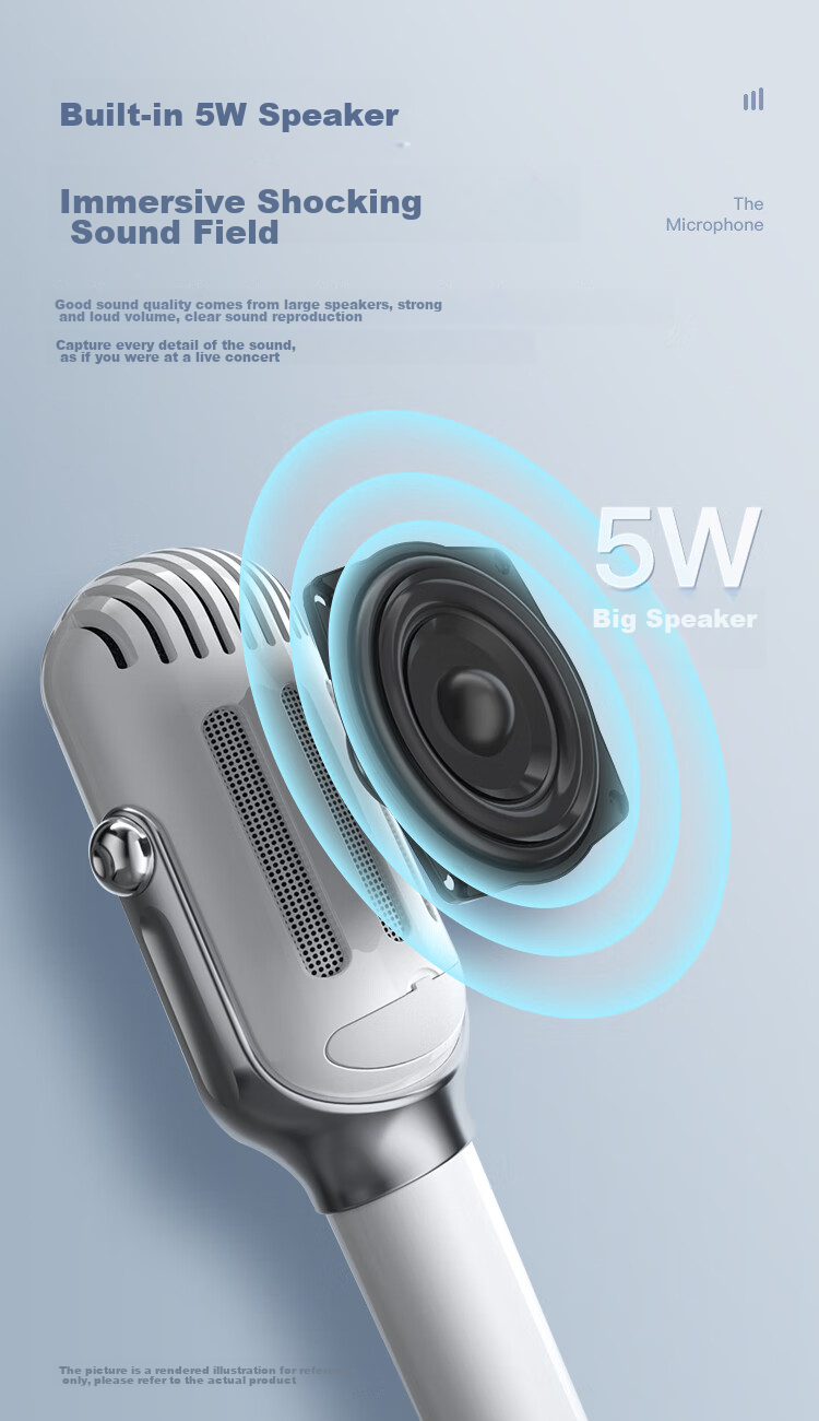 Беспроводной микрофон Newmine H49 с встроенной звуковой картой, Bluetooth караоке система, портативный микрофон для пения K-POP, детская игрушка, розовый
