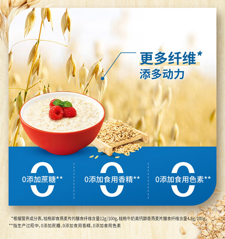 桂格（QUAKER）即食燕麦片1000克罐装 早餐谷物 膳食纤维 无额外添加蔗糖 隔夜燕麦原材料