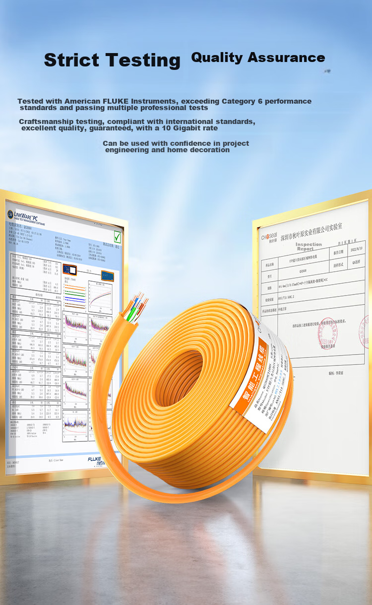 Кабель Ethernet CHOSEAL Cat6A, неэкранированный, 10 Гбит/с, чистая медная жила, 25 метров, оранжевый
