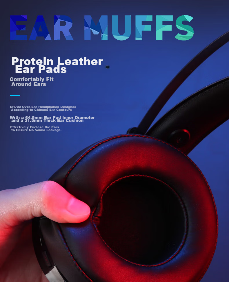 Игровая гарнитура DAREU EH722RGB с виртуальным объемным звуком 7.1, проводная, USB, RGB-подсветка, черный