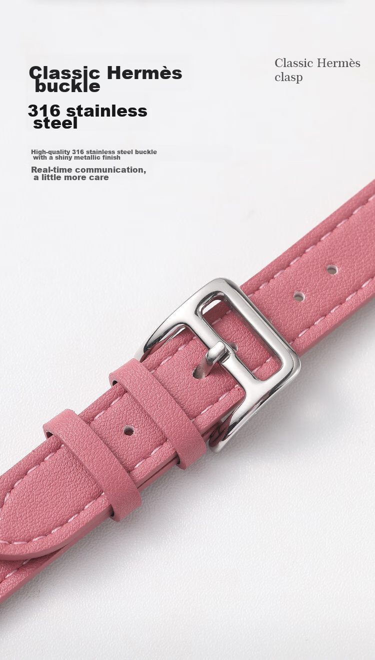 Ремешок MSSM для Apple Watch, натуральная кожа, женский, для моделей S11/ultra3/S10/9/8/SE3, розовый, 38/40/41 мм