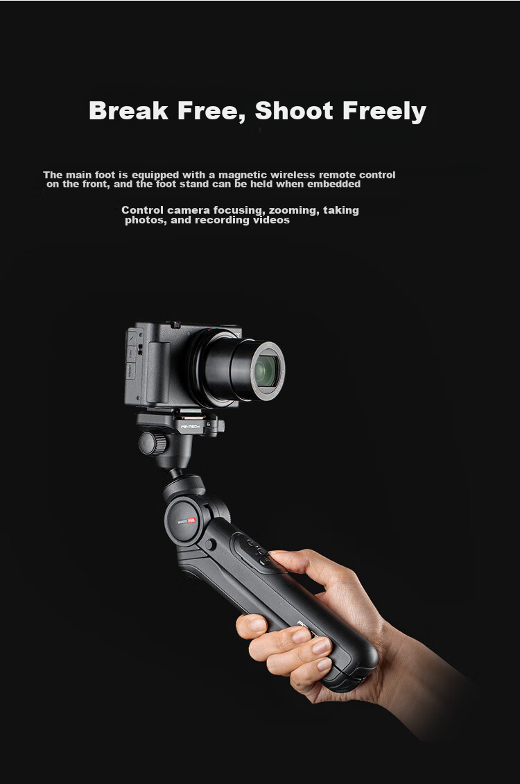 Штатив PGYTECH Mantis 2.0 для DSLR и смартфонов, настольный гимбал, штатив-ромашка для видеоблогов, прямых трансляций, портативный ручной штатив, комплект с пультом дистанционного управления