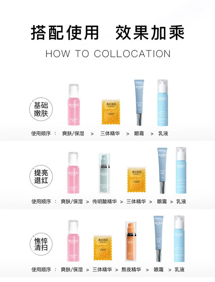 春日来信三体锁鲜维C精华液次抛VC面部精华水提亮肤色便携10片/盒节日礼物