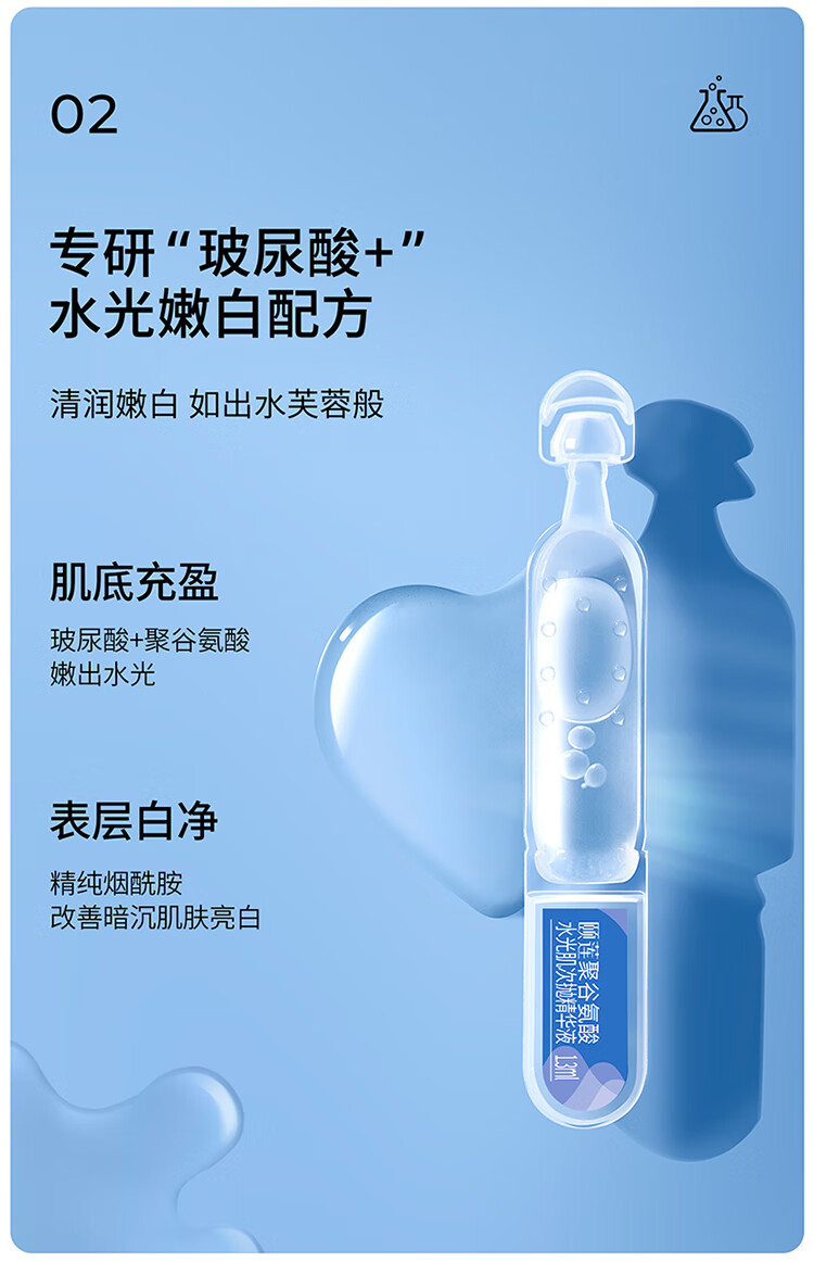 颐莲（RELLET）玻尿酸水光肌次抛精华液1.3ml*5支（提亮美肌  水润保湿）