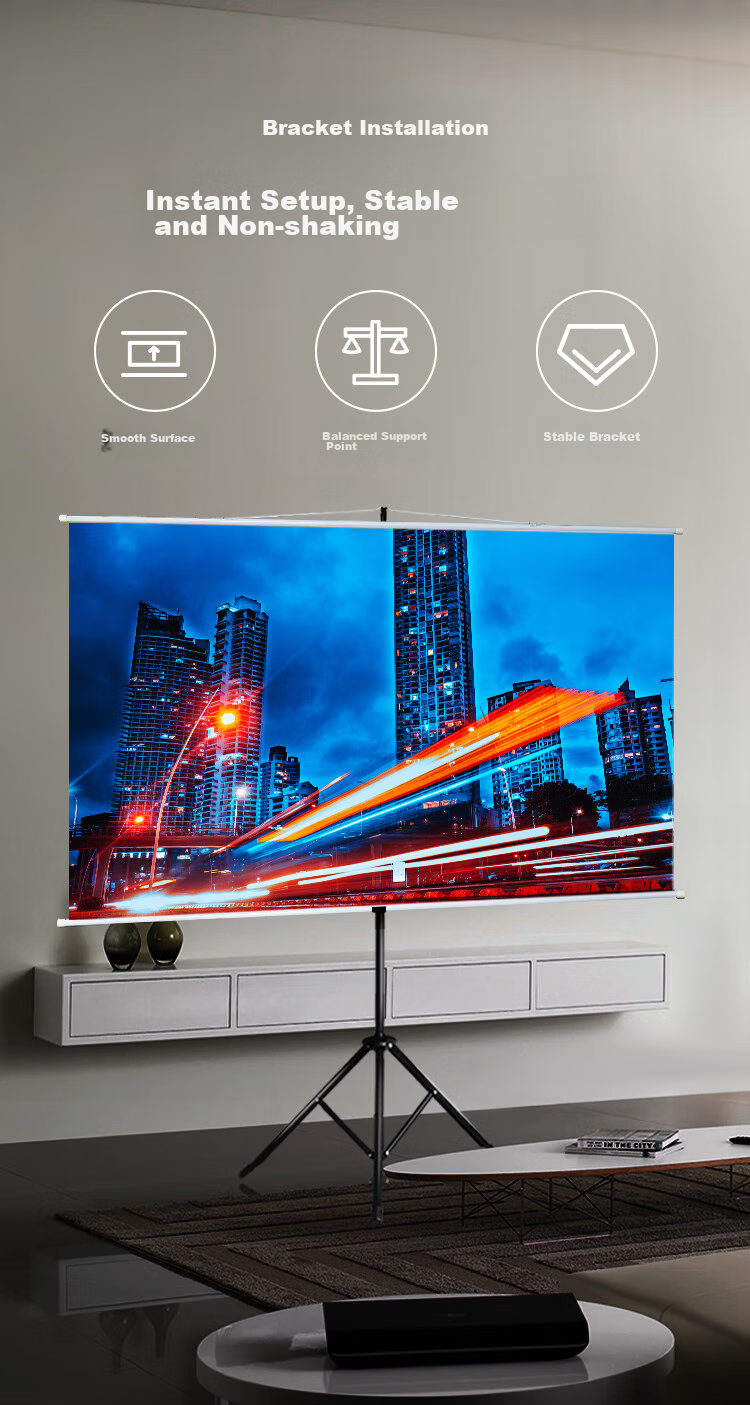 Проекционный экран JD Original, настенно-напольный, 100 дюймов, 16:9, с усиленным белым светом, совместим с проекторами Jmgo, Xgimi, Xiaomi