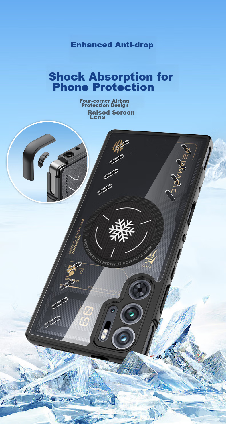 Противоударный чехол для Nubia Red Magic 9Pro/9Pro+/9sPro/9sPro+ Sidefu, прозрачный, с защитой от падения и магнитным кольцом