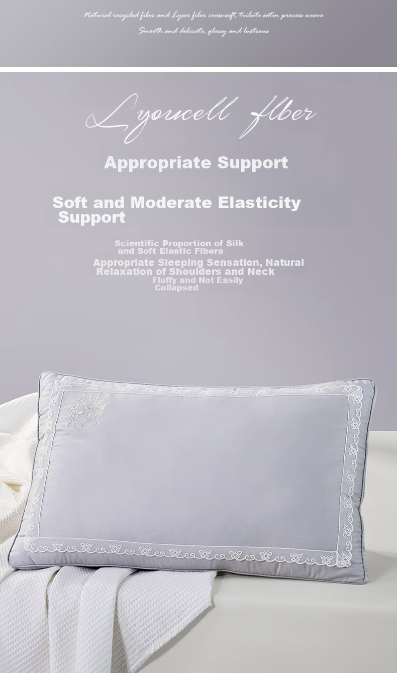 Подушка FUANNA Home Textiles, шелковая, дышащая, мягкая, с низким наполнителем, для взрослых, 70*45 см, 1 шт.