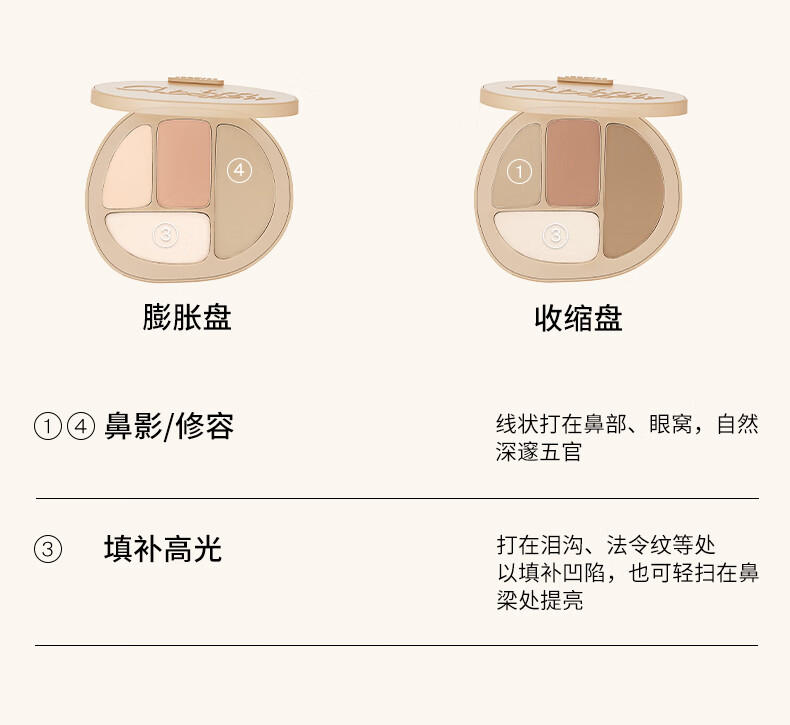Joocyee酵色面部轮廓盘W02暖调膨胀盘10g高光修容节日生日礼物
