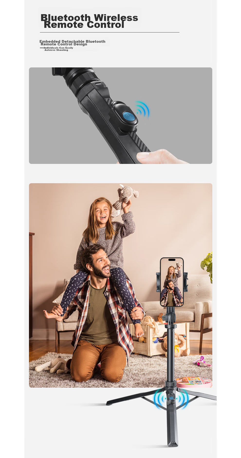 Штатив-селфи палка Weifeng WF-K05, многофункциональный, Bluetooth, для телефона и камеры, портативный, черный