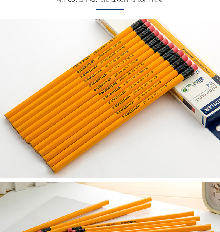 Карандаши STAEDTLER HB, классический шестигранный деревянный корпус, для экзаменов в начальной школе и рисования, для первоклассников и второклассников, арт. sketching и рисование, подарок, 12 шт. в коробке, 134-HB