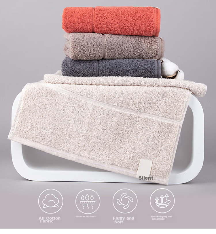 Набор полотенец Sanli Pure Cotton, 4 шт., из чистого хлопка, впитывающие, мягкие, размер 34x76 см, цвет [A Class Xinjiang Cotton] Plain Color