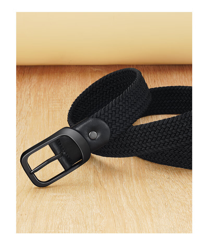 Ремень Huili Canvas Belt с автоматической пряжкой, мужской и женский, тканый, повседневный, дышащий, черный, 120 см