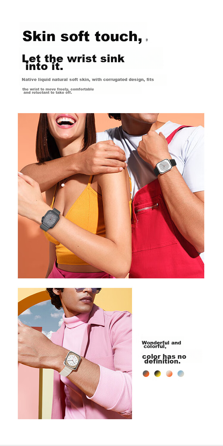 Ремешок MSSM для Apple Watch, магнитный силиконовый, для Ultra3/S11/10/9/8/Se3, спортивный, чайный белый с синим, 49/46/45/44 мм