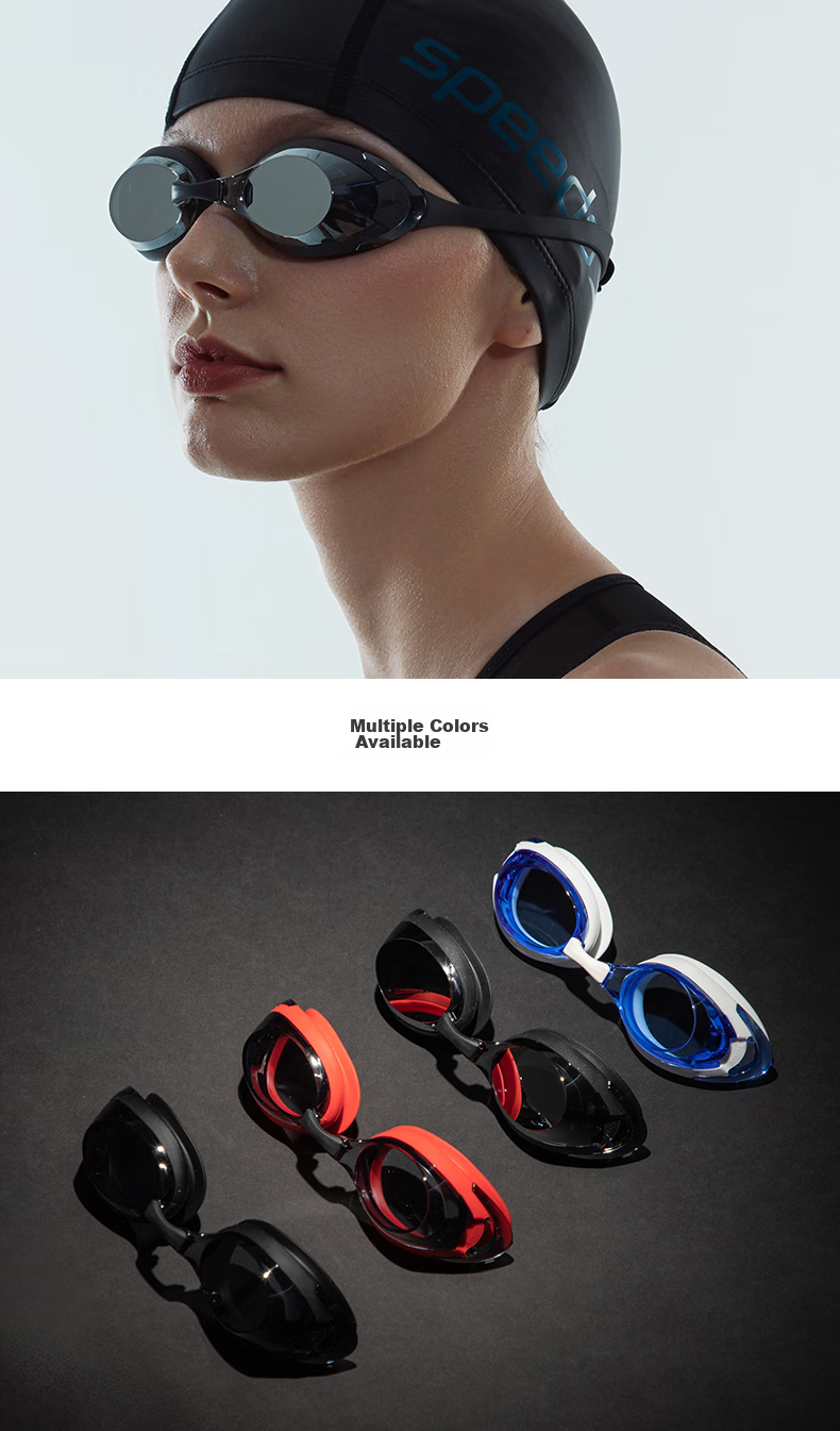 Очки для плавания Speedo Cyclone3, черные/серебристые, с антифог покрытием