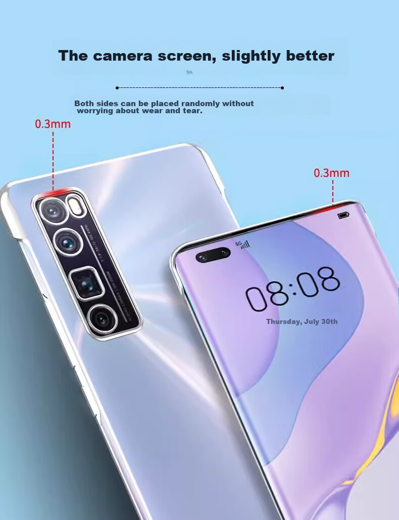 ZHIWEISHI Чехол для Huawei Nova 7 Pro, ультратонкий, полностью прозрачный, безрамочный, ударопрочный