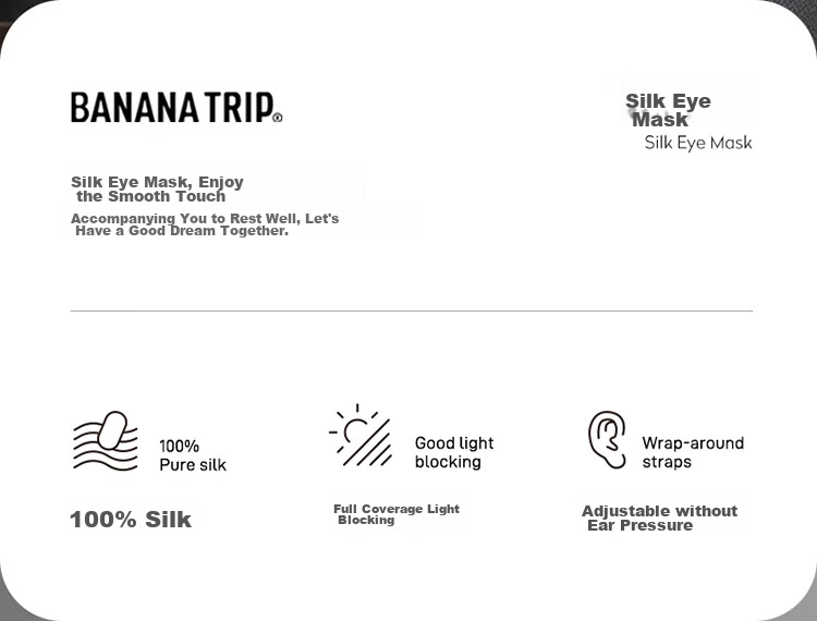 Шёлковая маска для сна BANANA TRIP, блокирующая свет, регулируемая, дышащая, для сна, путешествий, для мужчин и женщин, студентов, mulberry silk, серая