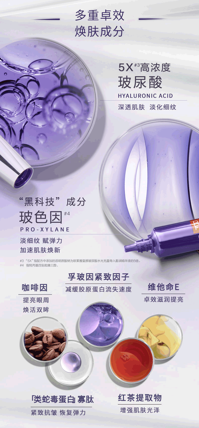 欧莱雅（LOREAL）紫熨斗眼霜 玻色因全脸淡纹女玻色因淡化眼纹第二代7.5ml*2小样