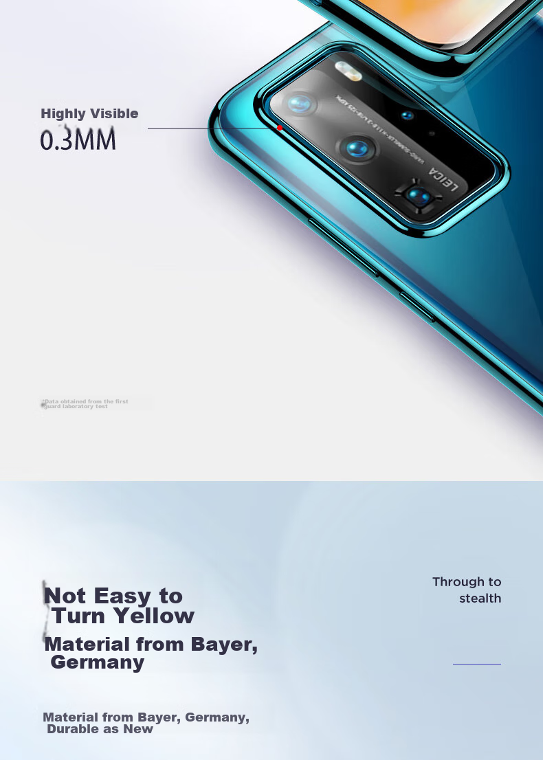 Чехол для Huawei P40 DIVI, силиконовый, прозрачный, противоударный, полный комплект защиты объектива