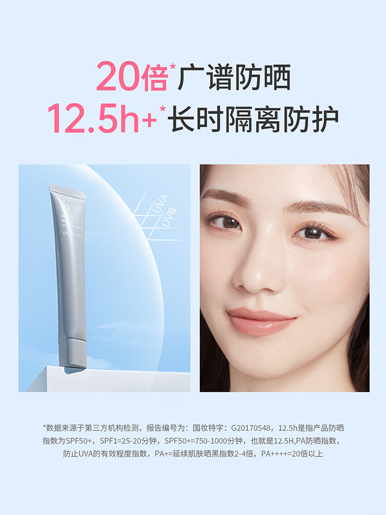 姬芮（ZA）毛孔柔焦光采透白隔离乳试用装 小样 4g【SPF50高倍防晒乳】