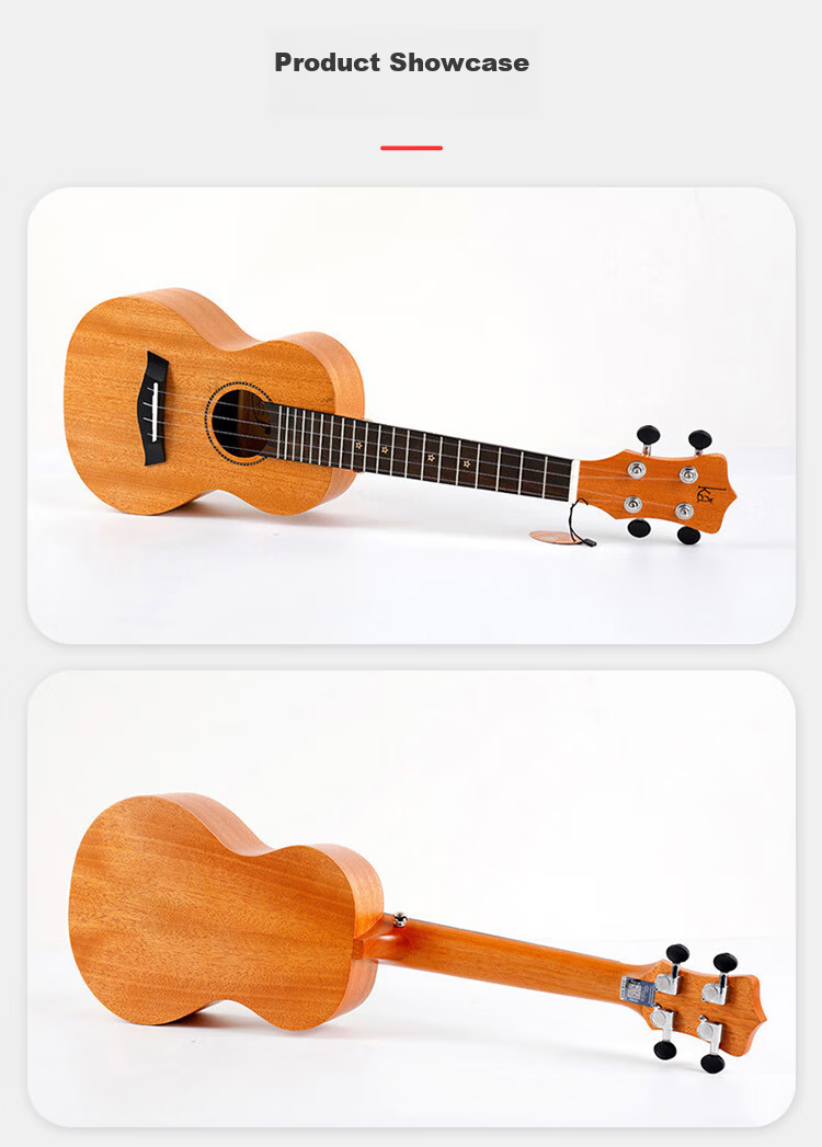 Укулеле Kaka KUC-25D, 23 дюйма, корпус из красного дерева, акустическая гитара, махагони
