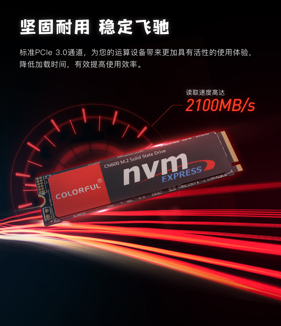 七彩虹(Colorful) 128GB SSD固态硬盘 M.2接口(NVMe协议) CN600系列