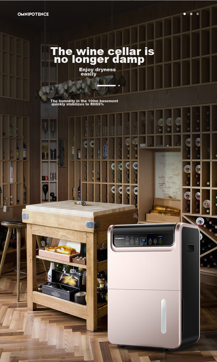 Осушитель воздуха Eurgeen OJ-550EP, 50 л/день, 70-120 м², насосная дренажная система, очистка воздуха, с таймером, белый