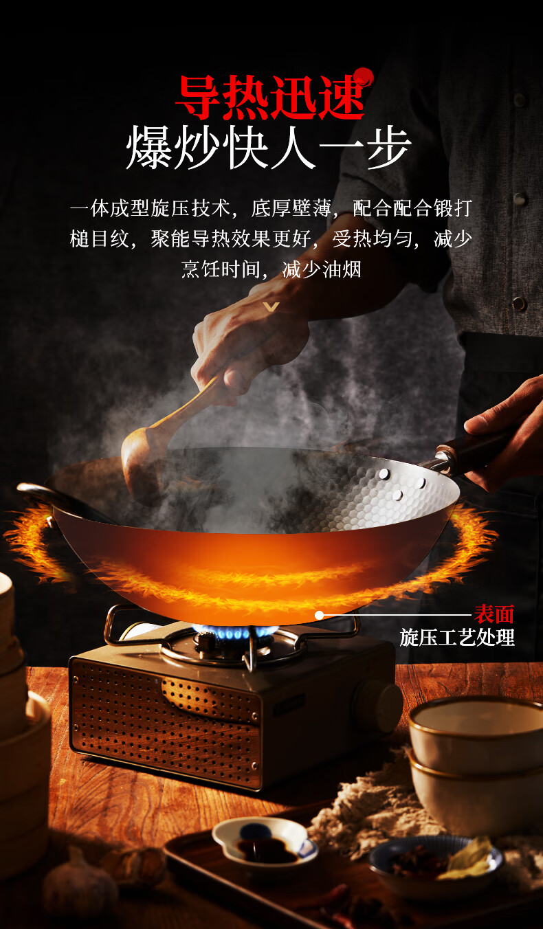 Сковорода Shentian Wok, традиционная чугунная, с физическим покрытием, 30 см, с крышкой
