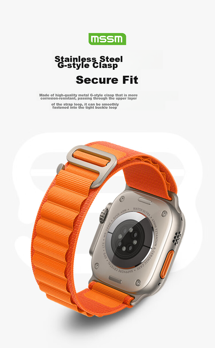 Ремешок MSSM Nylon Alpine Loop для Apple Watch, черный, 38/40/41/42 мм