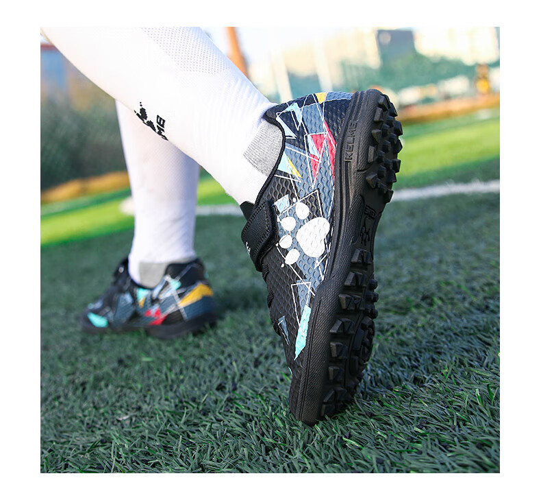 Футбольные бутсы KELME для юношей, модель ZX90113052, для искусственного газона, дышащие, нескользящие, износостойкие, флуоресцентно-желтые, размер 37