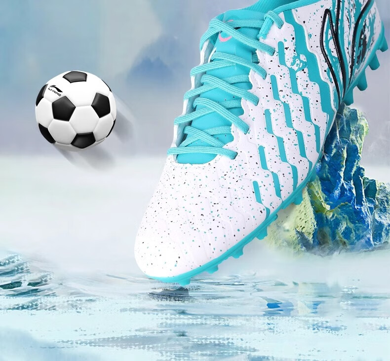 Детские футбольные бутсы Li-Ning MG, для подростков, мальчиков и девочек, нескользящие, износостойкие, профессиональные, зеленые, размер 32